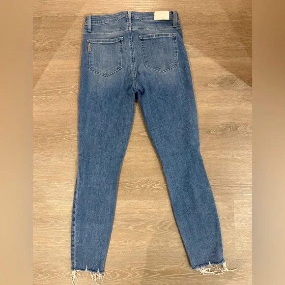 PAIGE Hoxton Ankle Skinny Jeans 28 Distressed Raw Hem - Picture 2 of 12